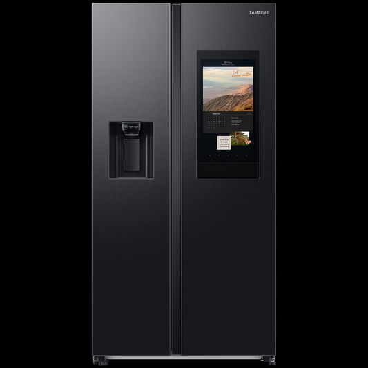 Samsung RS7HCG8543B1HL 615L 5-in-1 Convertible Side-by-Side Refrigerator | Family Hub | View Inside Camera | Wi-Fi Enabled | Digital Inverter Compressor | Non-Plumbing Dispenser | EZ Clean Black | 3 Star