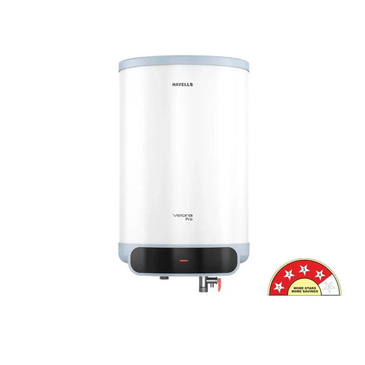 Havells Velora Pro 15L Storage Water Heater (White Blue) – Feroglas Tank, Whirlflow Tech, High-Rise Compatible | Free Installation GHWVVEUWDW15