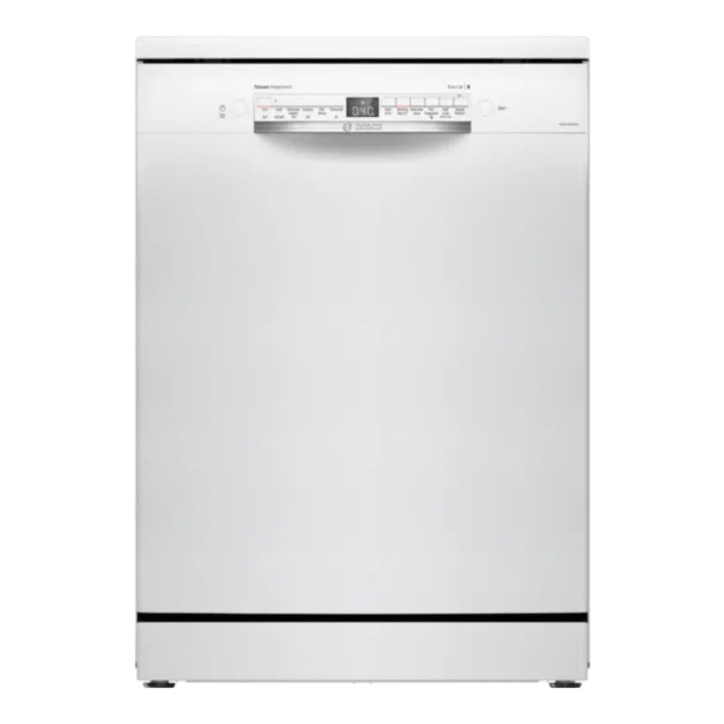 Bosch 14 Place Settings Dishwasher SMS6IKW01I, Free-Standing, 60 cm, White, Home Connect, EcoSilence Drive, Intensive Kadhai Wash, Inverter Motor)