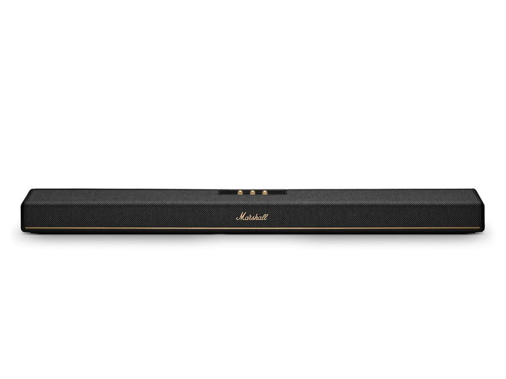 Marshall Heston120 soundbar with Dolby Atmos & DTS:X, Wired & Wireless Subwoofer Connectivity – Dual HDMI, RCA, Bluetooth, WiFi, Google Cast, Spotify, Airplay2