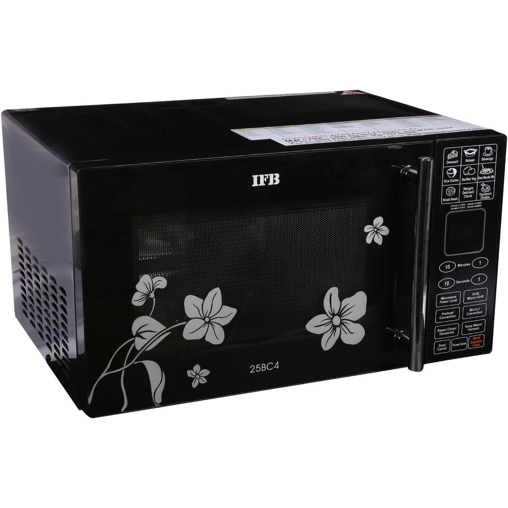 IFB 25BC4 25 L Convection Microwave Oven (Black, 101 Auto Cook Menus, Touch Keypad, Grill & Bake, Steam Clean, 3-Year Magnetron Warranty)