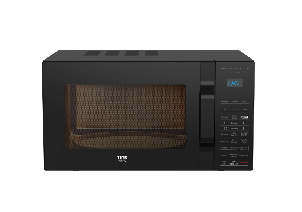 IFB 30BRC4 30L Convection Microwave Oven (Black) with Rotisserie, 125 Auto Cook Menus, Touch Keypad &  Baking, Grilling & Reheating
