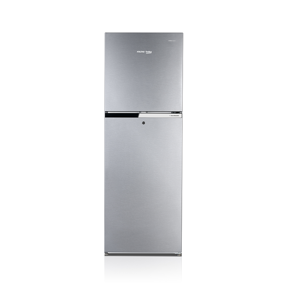 Voltas Beko RFF265E/W0XIR0I 228L Frost Free Double Door Refrigerator | Brushed Silver | StoreFresh+™, NeoFrost™ Cooling, ProSmart™ Inverter Compressor | 2+10 Yr Warranty