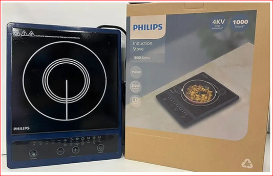 Philips HD4944 1500W Induction Cooktop | Push Button Controls | 4KV Surge Protection | 3-Year Coil Warranty | Fast & Efficient Cooking