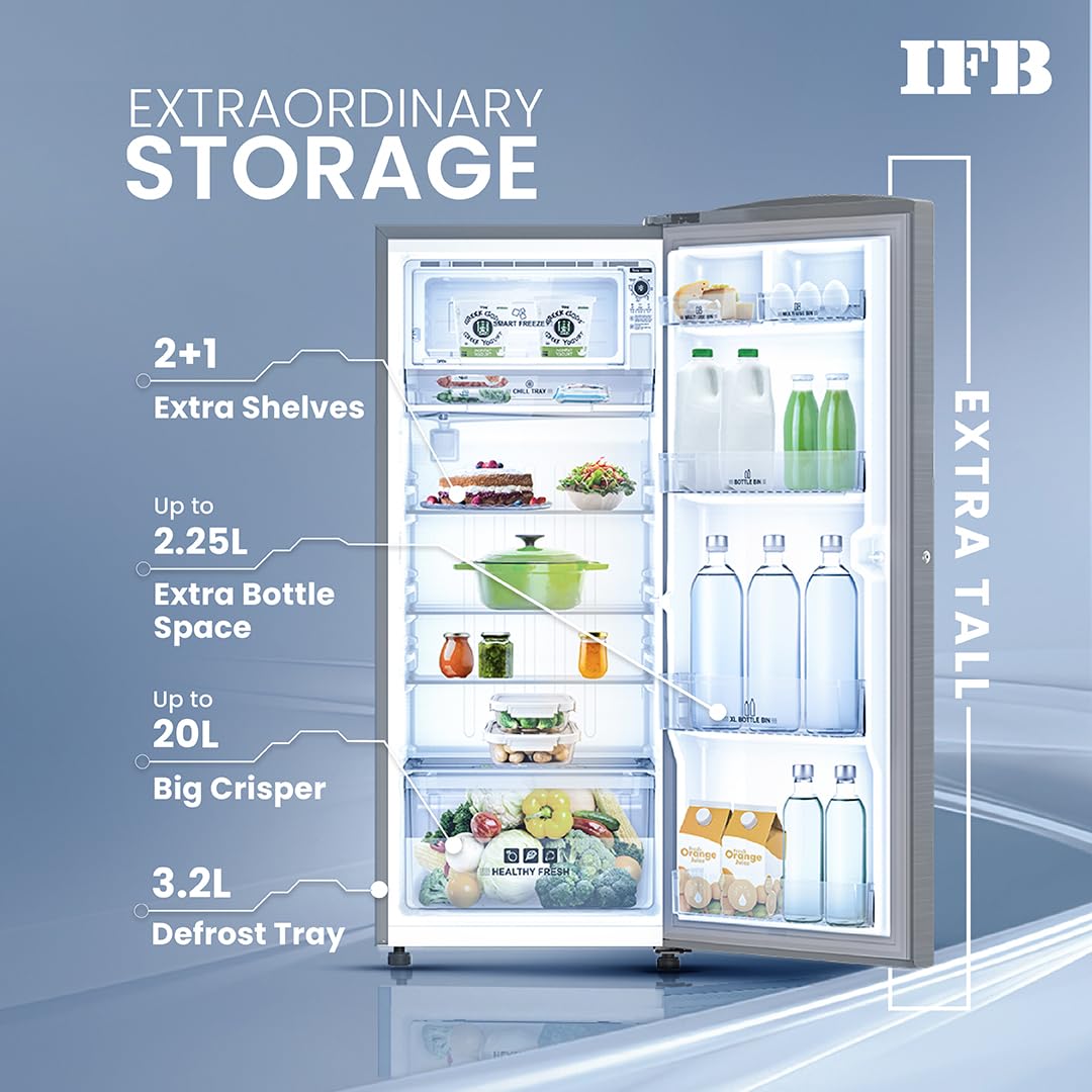 IFB IFBDC-2235IAG 197L 5 Star Direct Cool Inverter Single Door Refrigerator – White, Energy Efficient, Large Storage | Suraj Electronics
