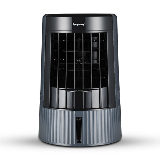 Symphony Duet Mini Portable Tabletop Air Cooler for Home and Office with Whisper Quiet Operation and Touch Control(Grey)