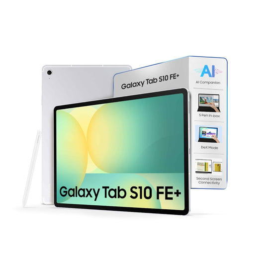 Samsung Galaxy Tab S10 FE+, S Pen in-Box, 27.7 cm (13.1 inch) LCD Display, 12 GB RAM, 256 GB Storage, Wi-Fi + 5G Tablet, Silver