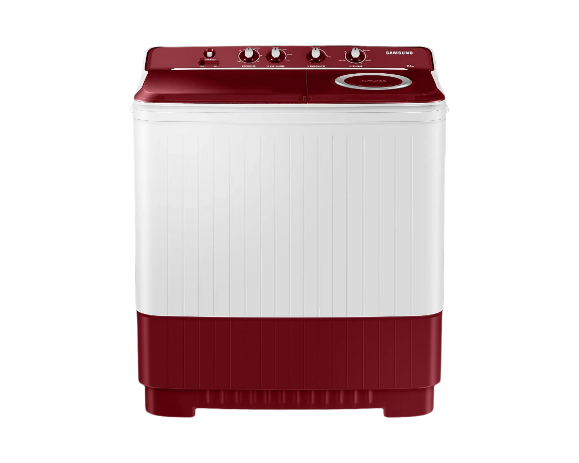 Samsung WT11A4600RR 11.5 Kg 5 Star Semi Automatic Top Load Washing Machine | Hexa Storm Pulsator | Magic Mixer | Air Turbo Drying | Rust-Proof Body | Red | Made in India