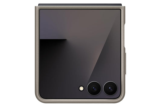 Samsung Galaxy Flip7 Kindsuit Case (Gray) | Vegan Leather | Original Samsung Accessory | Suraj Electronics Delhi NCR