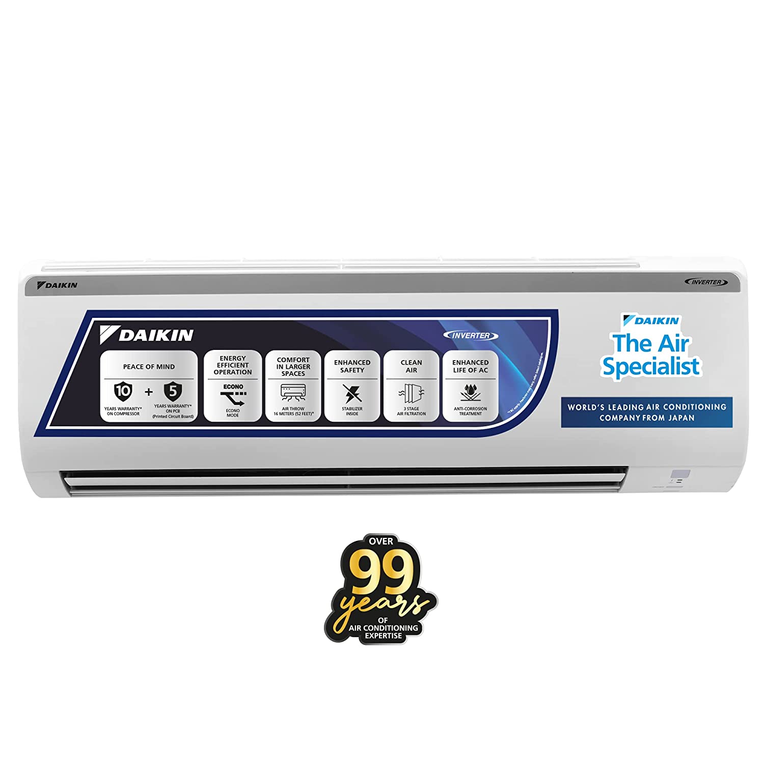 Daikin FTKY35UV16W 1 Ton Inverter 3 Star Split Air Conditioner