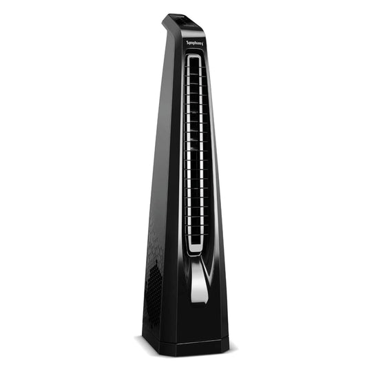Symphony Surround B BLDC Bladeless Tower Fan For Room | Quiet & Energy-Saving with Remote Control | Touchscreen Control Panel | Low Power Consumption | 1 Year Warranty | Black