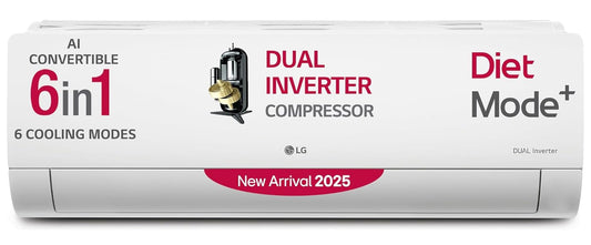 LG US-Q24ENXE 2 Ton 3 Star DUAL Inverter Split AC (Copper, AI Convertible 6-in-1, Diet Mode+, Faster Cooling & Energy Saving, 4 Way Swing, HD Filter with Anti-Virus Protection,  White)