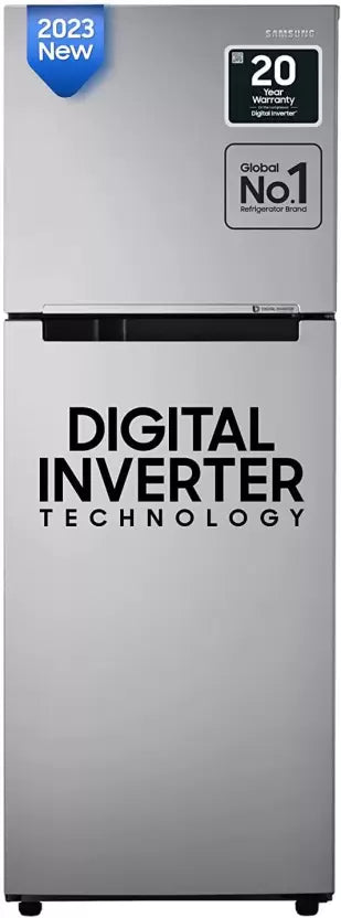 SAMSUNG RT28C3021GS/NL 236 L Frost Free Double Door 1 Star Refrigerator  (GRAY SILVER )