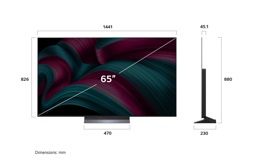 LG OLED65C56LA 164 cm (65) OLED evo AI Smart TV (C5) with α9 AI Processor 4K Gen8, Dolby Vision, Dolby Atmos, AI Picture Pro
