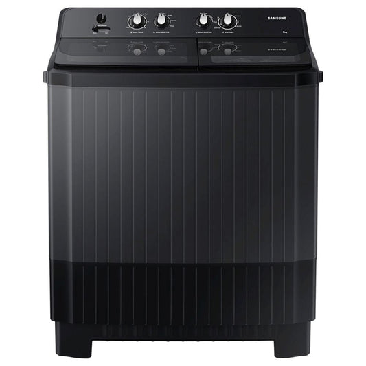 Samsung WT90B3560RB 9 Kg Semi Automatic Top Load Washing Machine | 5 Star Energy Rating | Hexa Storm Pulsator | Rust-Proof Body | Magic Filter & Glass Lid – Dark Gray