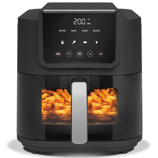 Nutricook NC-AFS100IN 5L Air Fryer Slim with Clear Window, 10 Presets, ProCyclone Tech, 1500W – Rose Gold