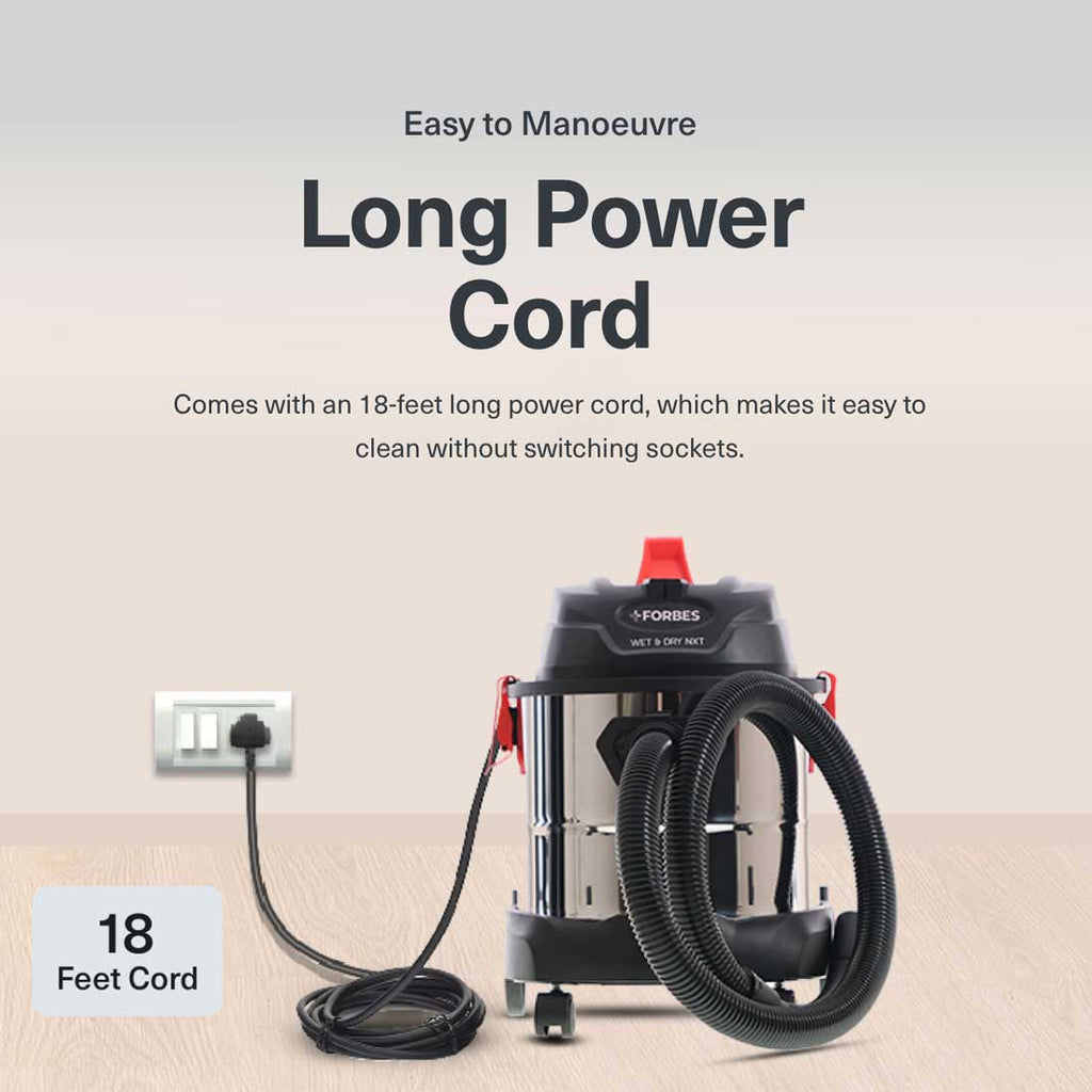 Eureka Forbes Wet & Dry NXT 12L Vacuum Cleaner with Blower | Stainless Steel Body | 1380W