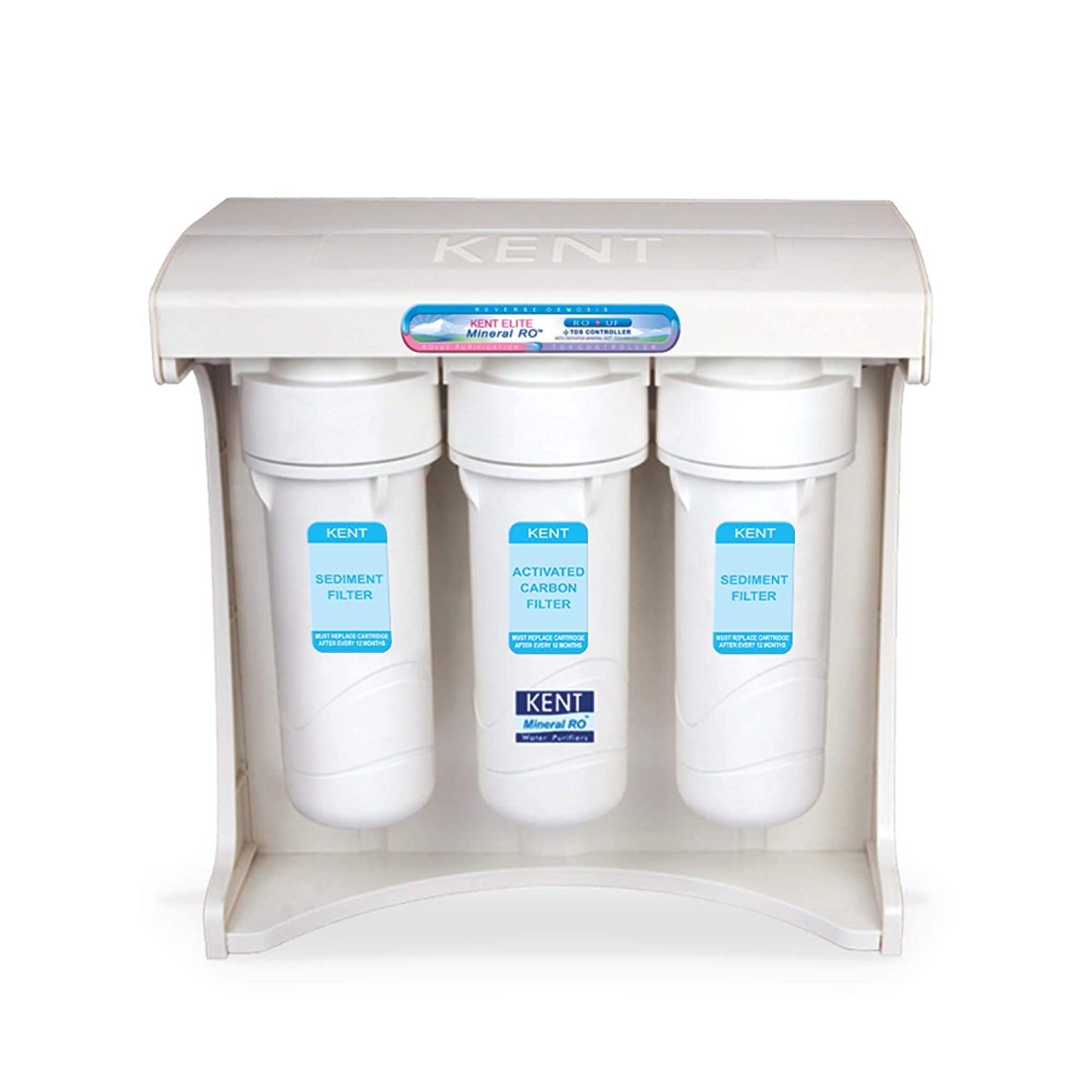 KENT Elite Plus Under the Counter RO+UF+UV+TDS Water Purifier with 40 LPH Capacity & Optional 50L Storage Tank (White)