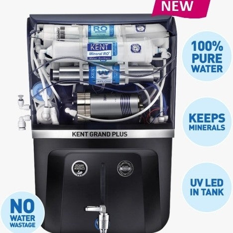 KENT New Grand Plus 9L RO UV UF TDS Water Purifier | Bold Black