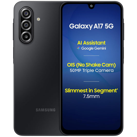 Samsung Galaxy A17 5G (Black, 8GB RAM, 256GB Storage) | with Travel Adapter | 50 MP No Shake Camera | Gemini Live | Circle to Search | Super AMOLED | Corning Gorilla Glass Victus | 7.5mm Sleek | AI
