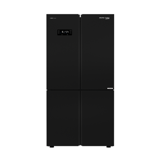 Voltas Beko RSB64GF 626 L 4 Door Side-by-Side Refrigerator | Black Glass Finish | Convertible Zones | NeoFrost Dual Cooling | ProSmart Inverter Compressor
