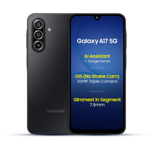 Samsung Galaxy A17 5G (Black, 8GB RAM, 128GB Storage) | with Travel Adapter | 50 MP No Shake Camera | Gemini Live | Circle to Search | Super AMOLED | Corning Gorilla Glass Victus | 7.5mm Sleek | AI