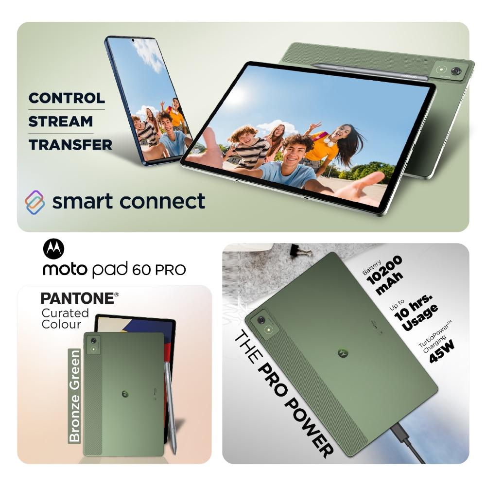 Moto Pad 60 Pro Wi-Fi Tablet with Pen, 256 GB, 12 GB RAM, Green, ZAG20003IN