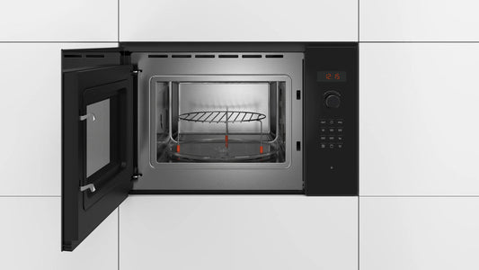 Bosch BEL553MB0I Series 6 Built-In Microwave Oven – 25L, Black, LED Display, Grill Function, Stainless Steel Cavity