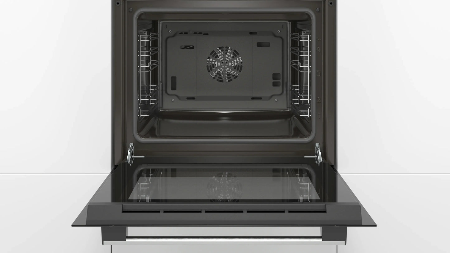 Bosch HBF532BA0I 66L Built-in Oven (Black) | 3D Hotair, EcoClean, Child Lock | 60cm Series 2 | Suraj Electronics Delhi NCR