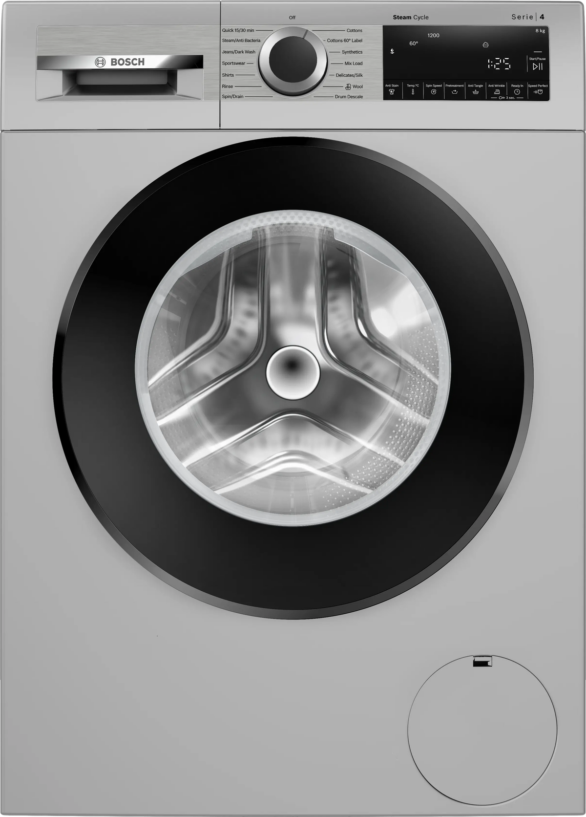 Bosch Series 4 washing machine, front loader 8 kg 1200 rpm — WGA1320SIN — product view
