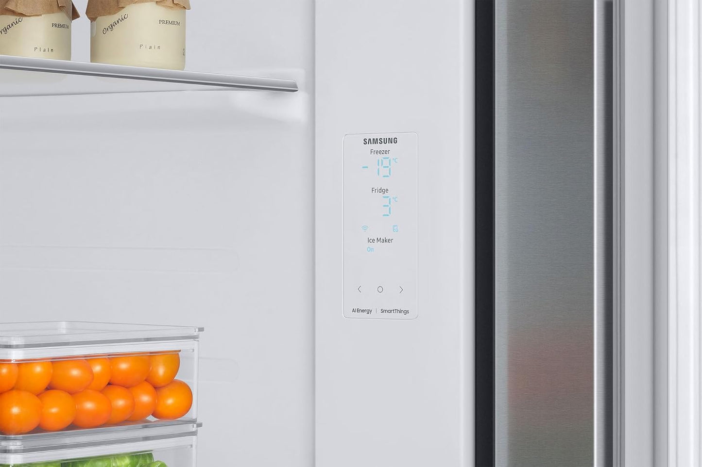 Samsung RS78CG8543S9HL 633L 3 Star AI Inverter Side-by-Side Refrigerator | Convertible 5-in-1 | Twin Cooling | Wi-Fi & Ice Water Dispenser | Refined Inox