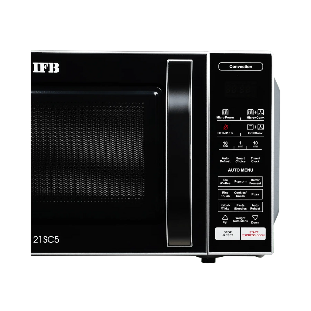 IFB 21SC5 21 L Convection Microwave Oven (Metallic Silver) | 71 Auto Cook Menus | Steam Clean | Oil-Free Cooking | Grill, Bake, Reheat & Ferment | 3-Year Magnetron Warranty