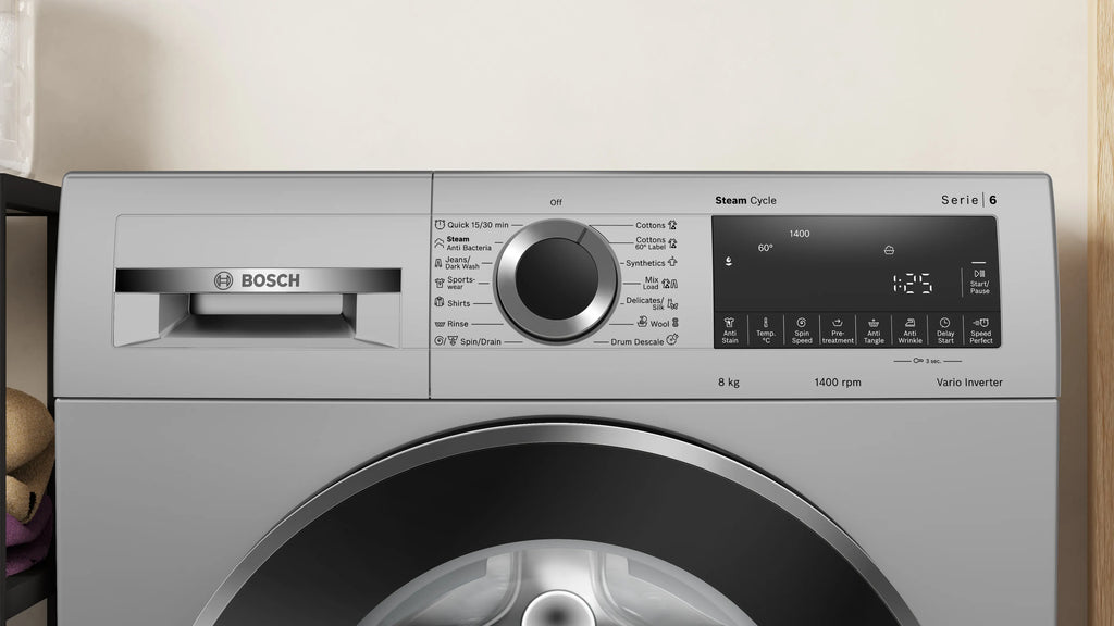 Bosch WGA2341SIN Series 4 8kg 1400 RPM 5 Star Fully Automatic Front Load Washing Machine – Anti-Tangle, SpeedPerfect