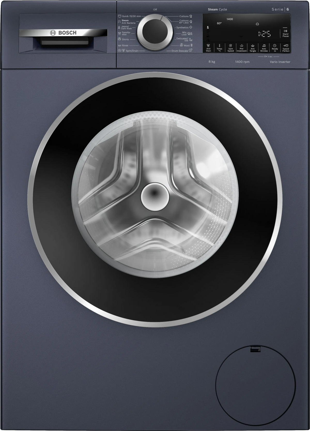Bosch Series 4 washing machine, front loader 8 kg 1400 rpm — WGA2341PIN — product view