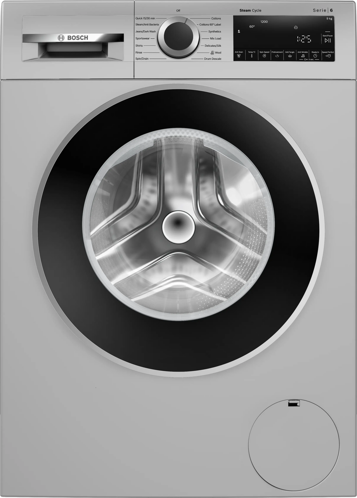 Bosch Series 6 washing machine, front loader 9 kg 1200 rpm — WGA1420SIN — product view