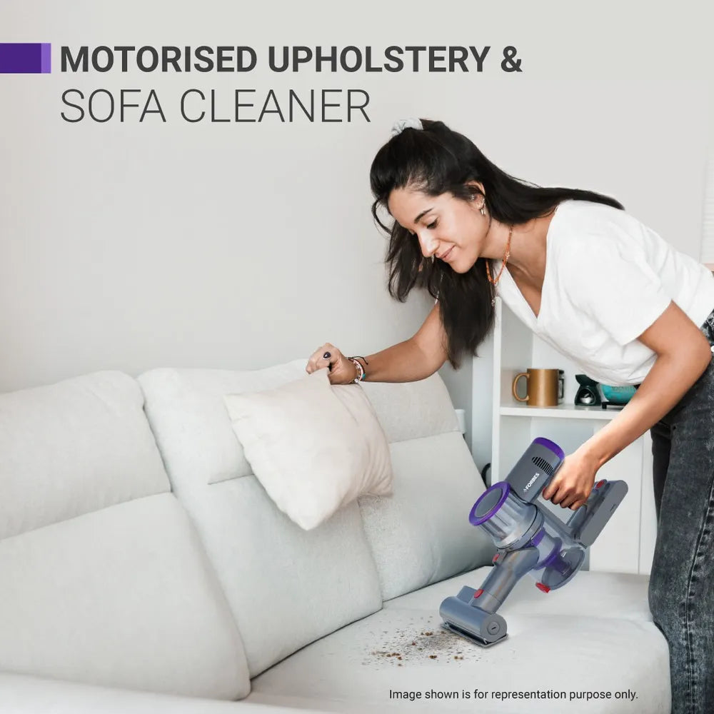 Eureka Forbes Kordfree K22 Supersilent Cordless Vacuum Cleaner – 24000 Pa Suction, 50 Min Runtime, HEPA Filter, 4-Stage Cyclonic Filtration, 5 Attachments, Handheld Convertible (Black)