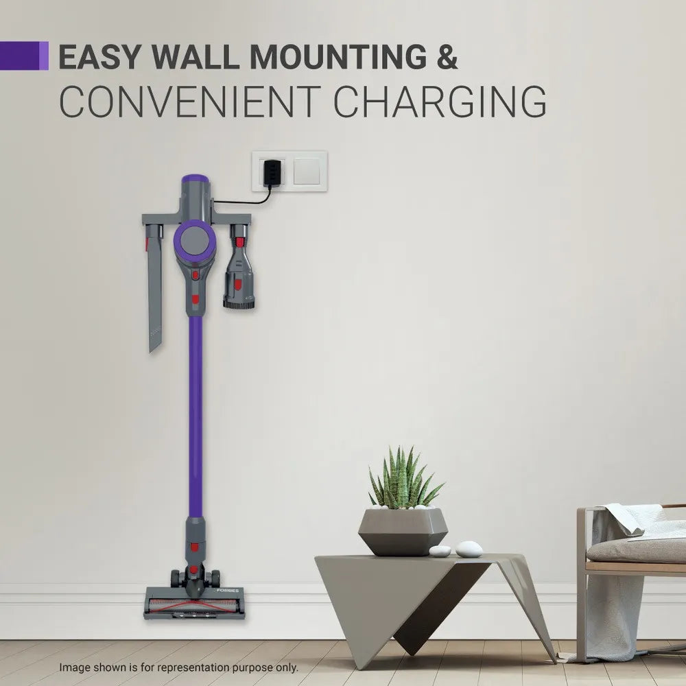 Eureka Forbes Kordfree K22 Supersilent Cordless Vacuum Cleaner – 24000 Pa Suction, 50 Min Runtime, HEPA Filter, 4-Stage Cyclonic Filtration, 5 Attachments, Handheld Convertible (Black)