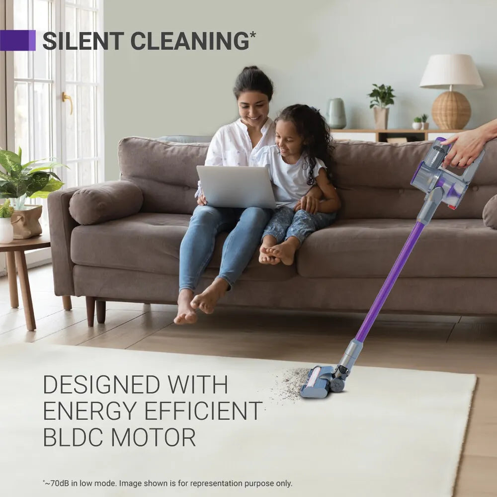 Eureka Forbes Kordfree K22 Supersilent Cordless Vacuum Cleaner – 24000 Pa Suction, 50 Min Runtime, HEPA Filter, 4-Stage Cyclonic Filtration, 5 Attachments, Handheld Convertible (Black)