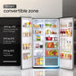 Godrej RS EONVELVET 646C 600L 3 Star Inverter Side-by-Side Refrigerator | Smart Convertible Zones | Toughened Glass Door | AI Freshness | Frost Free | Opera Black (2025 Model)