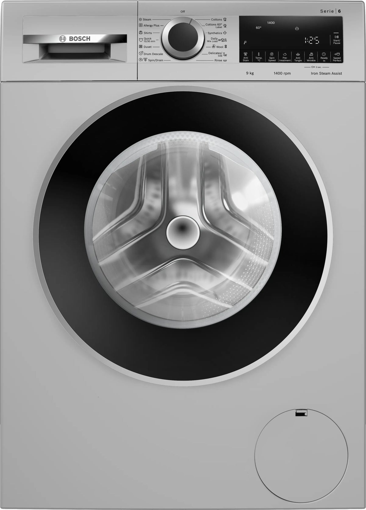 Bosch Series 6 washing machine, front loader 9 kg 1400 rpm — WGA244ZSIN — product view