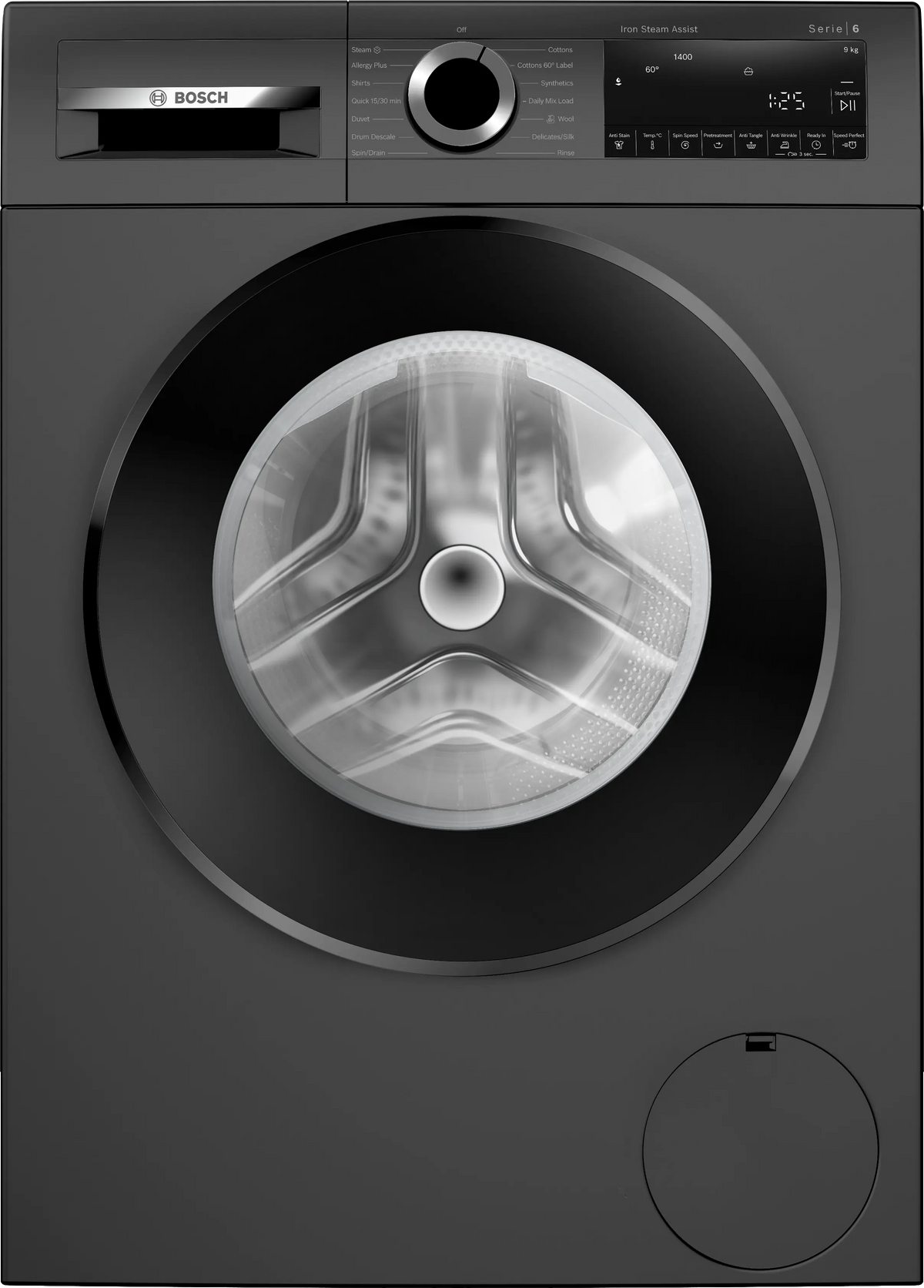 Bosch Series 6 washing machine, front loader 9 kg 1400 rpm — WGA244ZTIN — product view