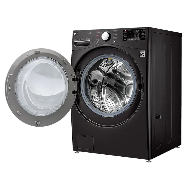 LG FHD2112STB 21/12 Kg 5 Star Inverter Front Load Washer Dryer with Steam, TurboWash & Wi-Fi – Black VCM