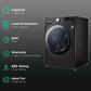 LG FHD2112STB 21/12 Kg 5 Star Inverter Front Load Washer Dryer with Steam, TurboWash & Wi-Fi – Black VCM