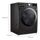 LG FHD2112STB 21/12 Kg 5 Star Inverter Front Load Washer Dryer with Steam, TurboWash & Wi-Fi – Black VCM