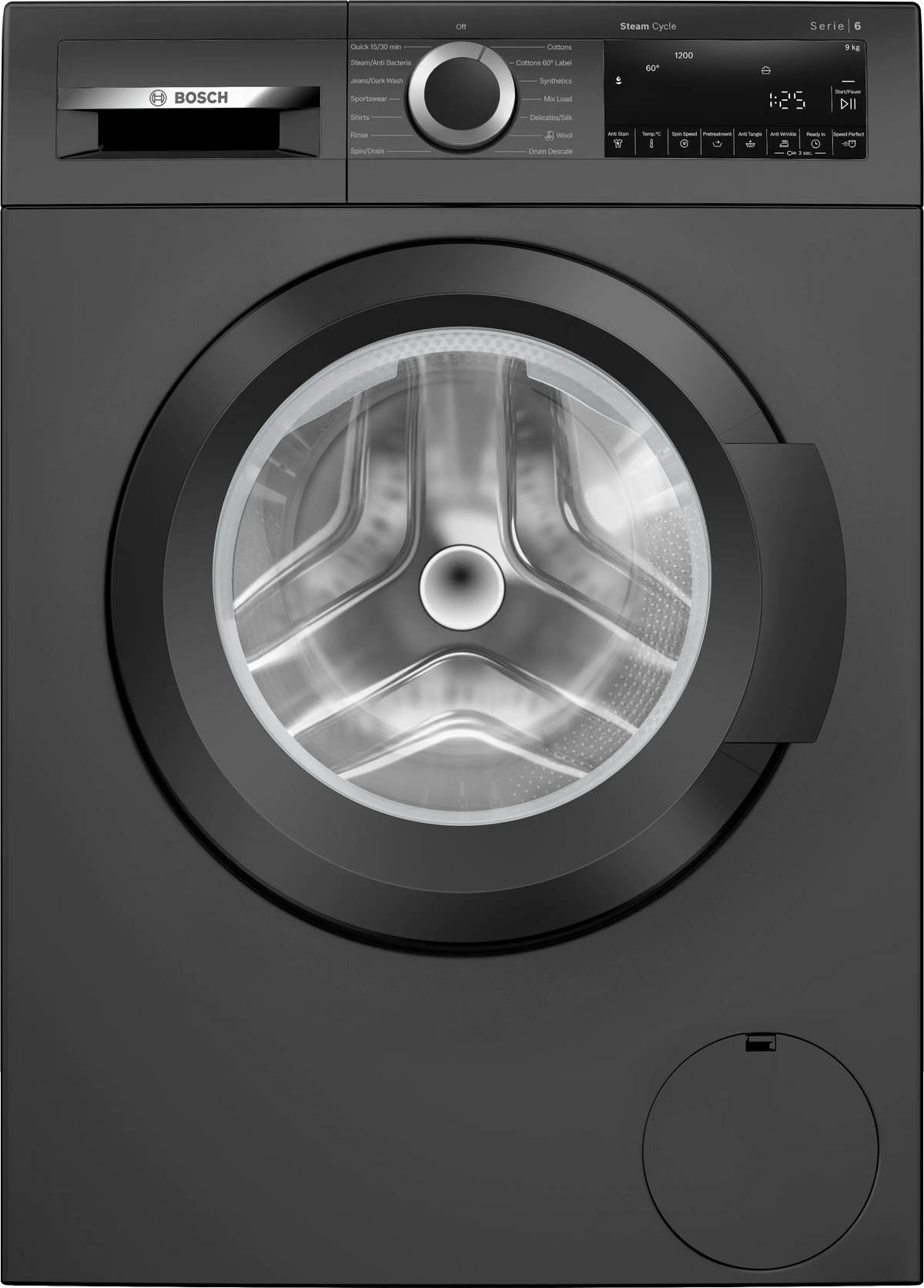 Bosch Series 6 washing machine, front loader 9 kg 1200 rpm — WGA1420TIN — product view