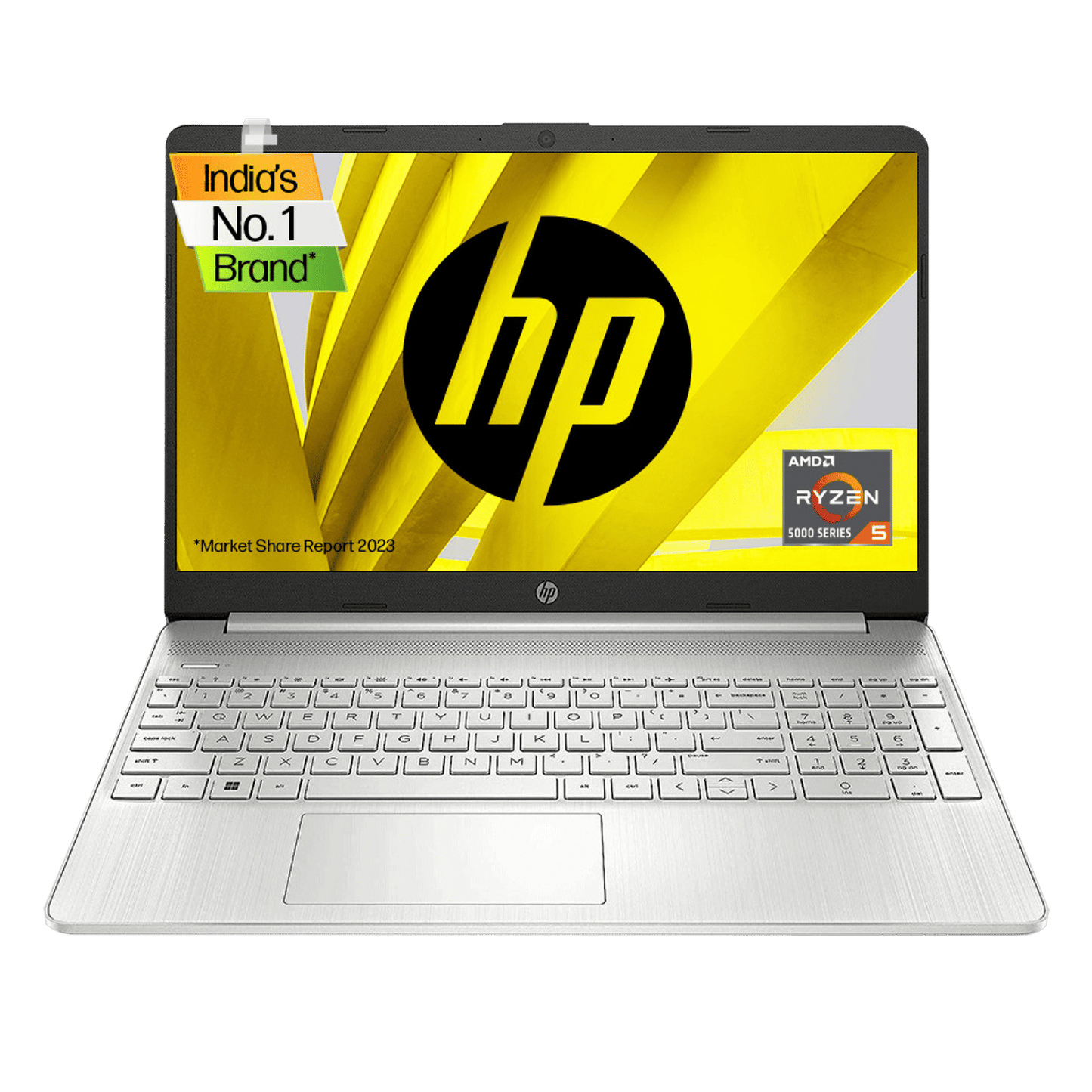 HP 15s-eq2144AU AMD Ryzen 5 (15.6 inch, 8GB, 512GB, Windows 11, MS Office 2019, AMD Radeon Graphics, FHD Display, Natural Silver, 50M63PA)