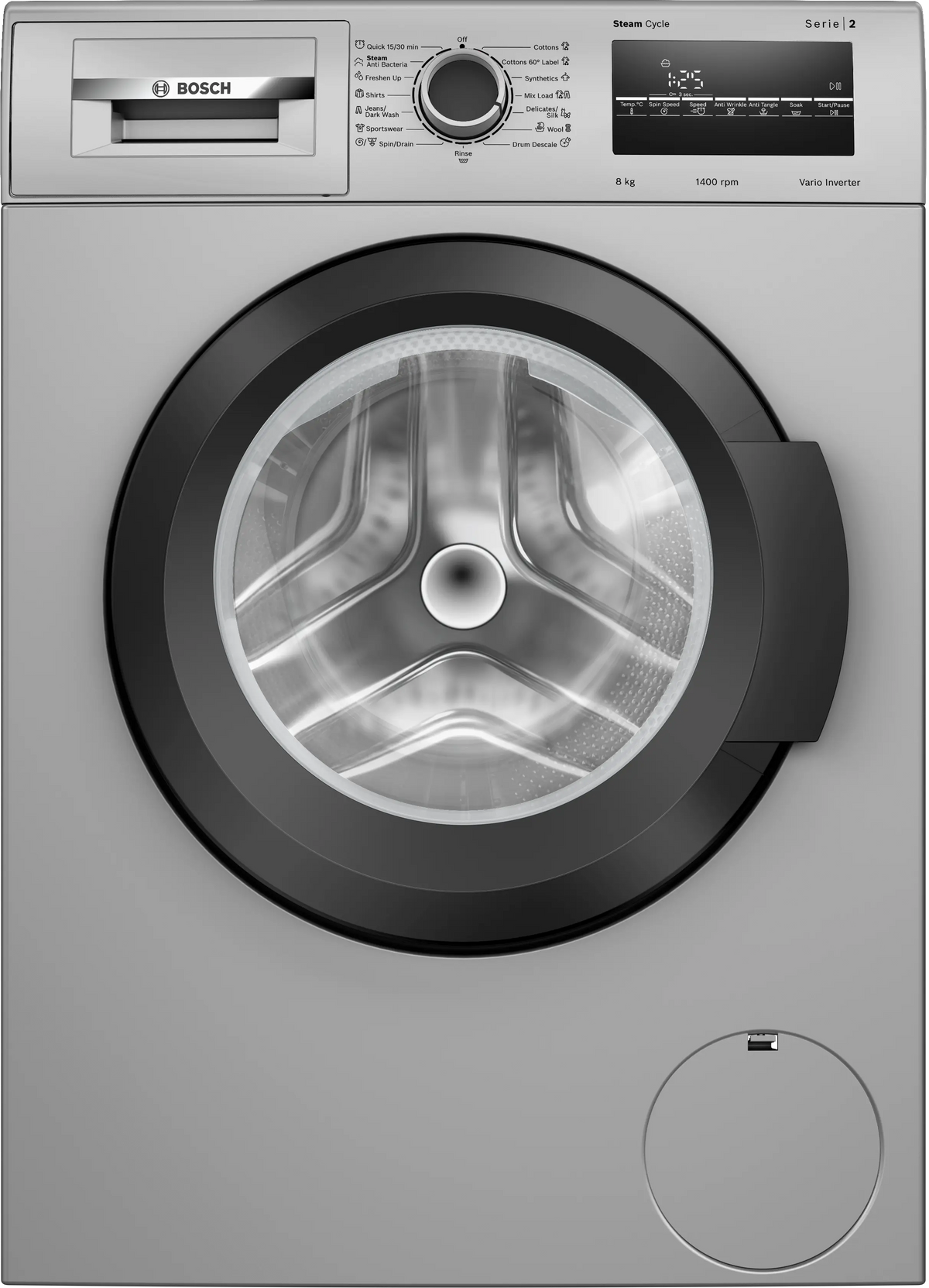 Bosch Series 2 washing machine, front loader 8 kg 1400 rpm — WAJ2826BIN — product view