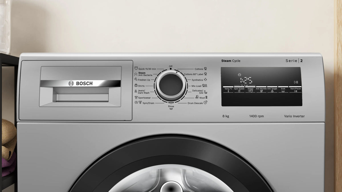 Bosch Series 2 washing machine, front loader 8 kg 1400 rpm — WAJ2826BIN — alternate view