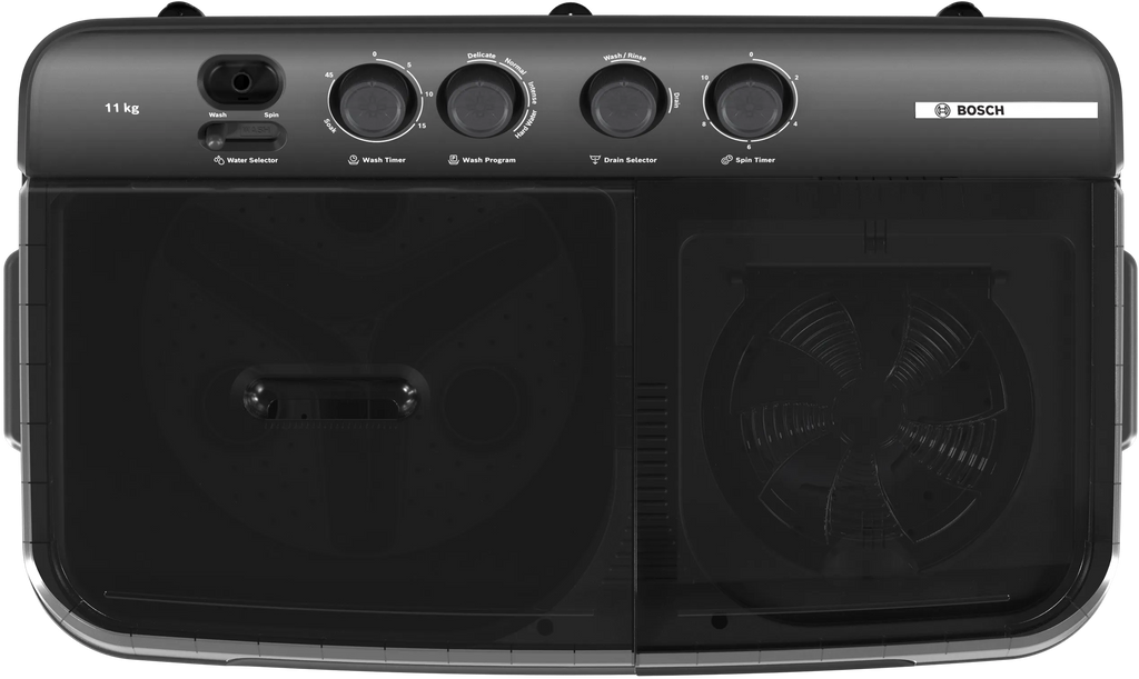 Bosch WJZ115D0IN 11 Kg Semi-Automatic Top Load Washing Machine | 1300 RPM | Vario Pulsator | Integrated Wheels | Made in India
