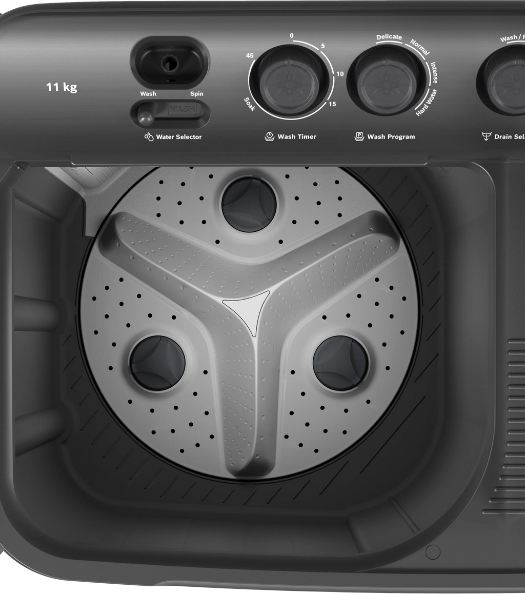 Bosch WJZ115D0IN 11 Kg Semi-Automatic Top Load Washing Machine | 1300 RPM | Vario Pulsator | Integrated Wheels | Made in India
